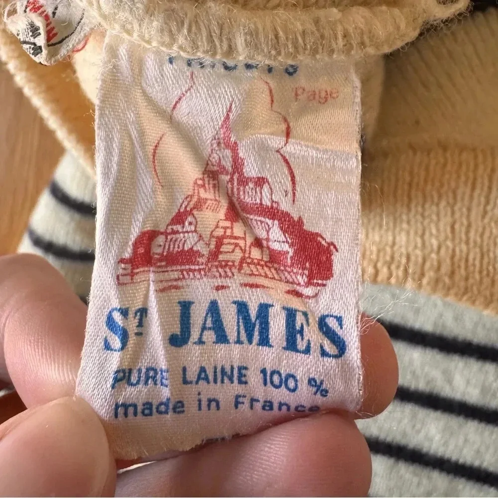 Saint James Navy and Cream Striped Sweater - Picture 8 of 15